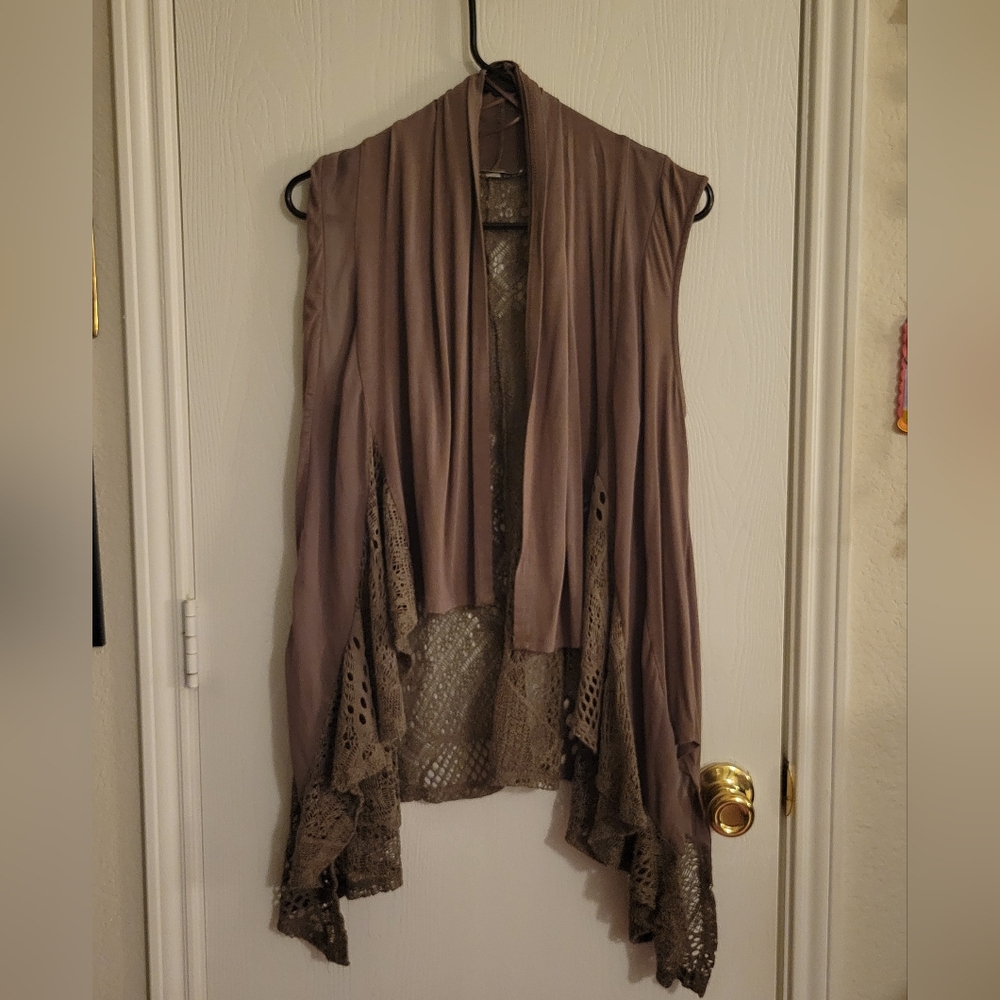 Sleeveless Duster Cardigan Vest Crochet